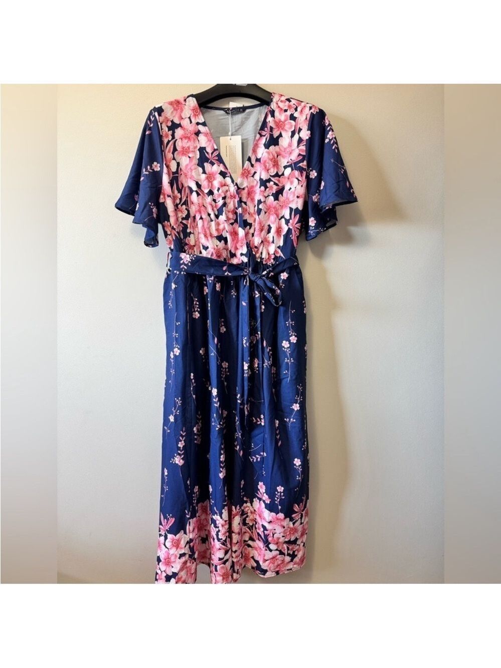 BloomChic Blue Flutter Sleeve Sundress for Weddings